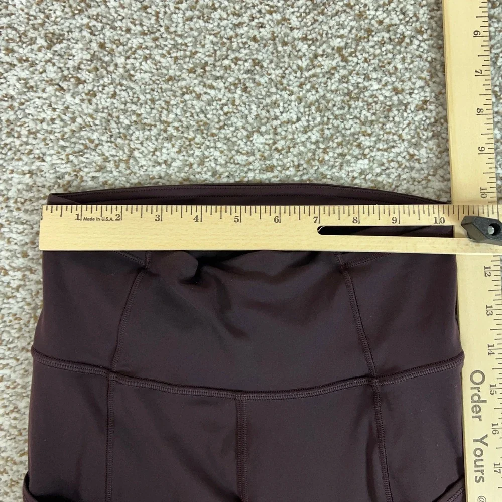Lululemon Leggings Womens 2 Red Brown Running Leggings Fast Free Crop Yoga Gym